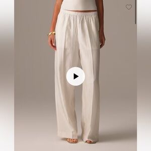 J. Crew Wide-Leg Pants in Light Cream
